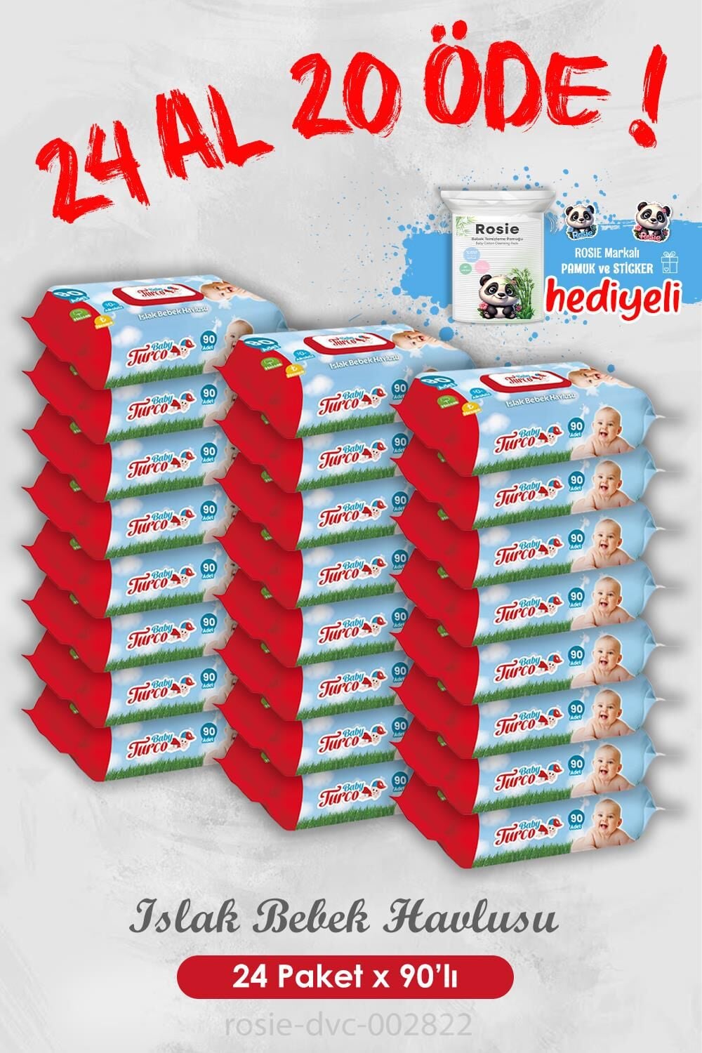 24 Al 20 Öde Islak Bebek Havlusu 90'lı ve Rosie