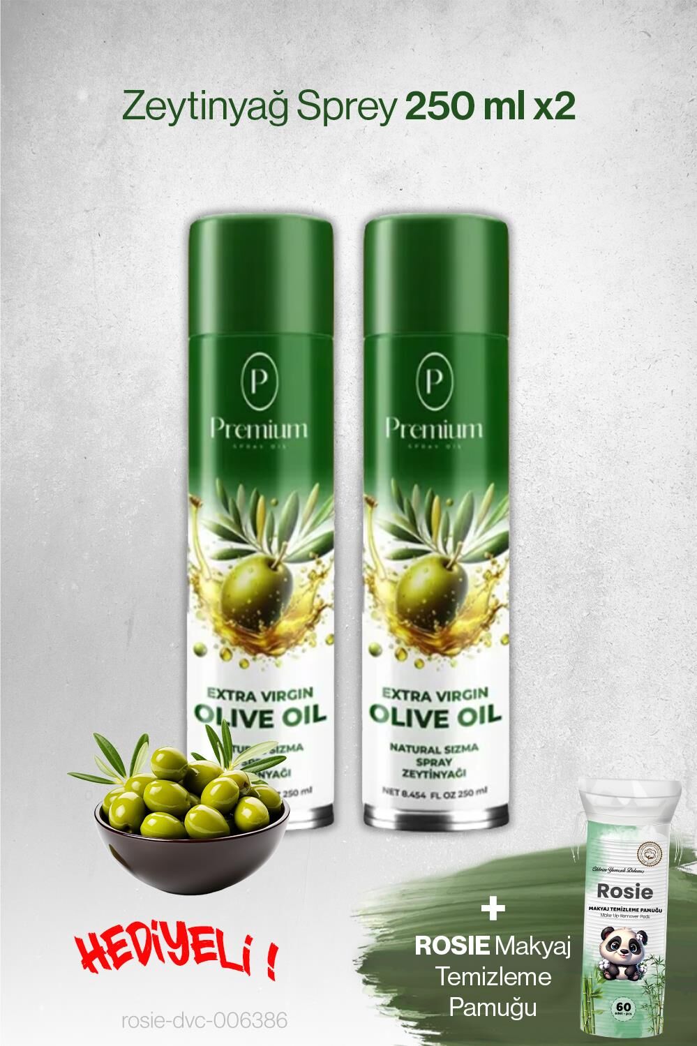 Premium Zeytinyağ Sprey 2'li 250 ML, Hediyeli