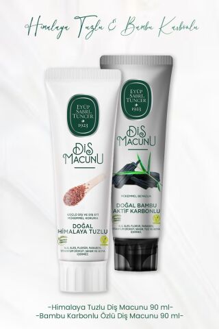 Eyüp Sabri Tuncer Diş Macunu Himalaya Tuzlu 90 ml ve Bambu Karbonlu 90 ml