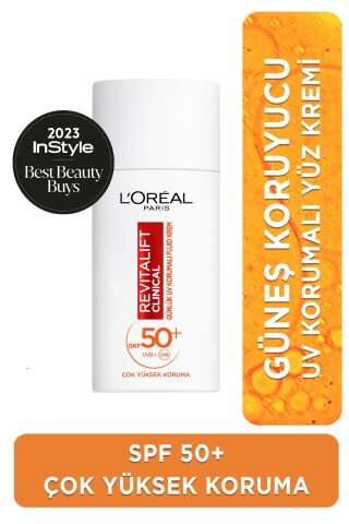 L'Oreal Paris Revitalift Clinical Spf 50+ Günlük Yüksek Uv Korumalı Yüz Güneş Kremi 50 ml