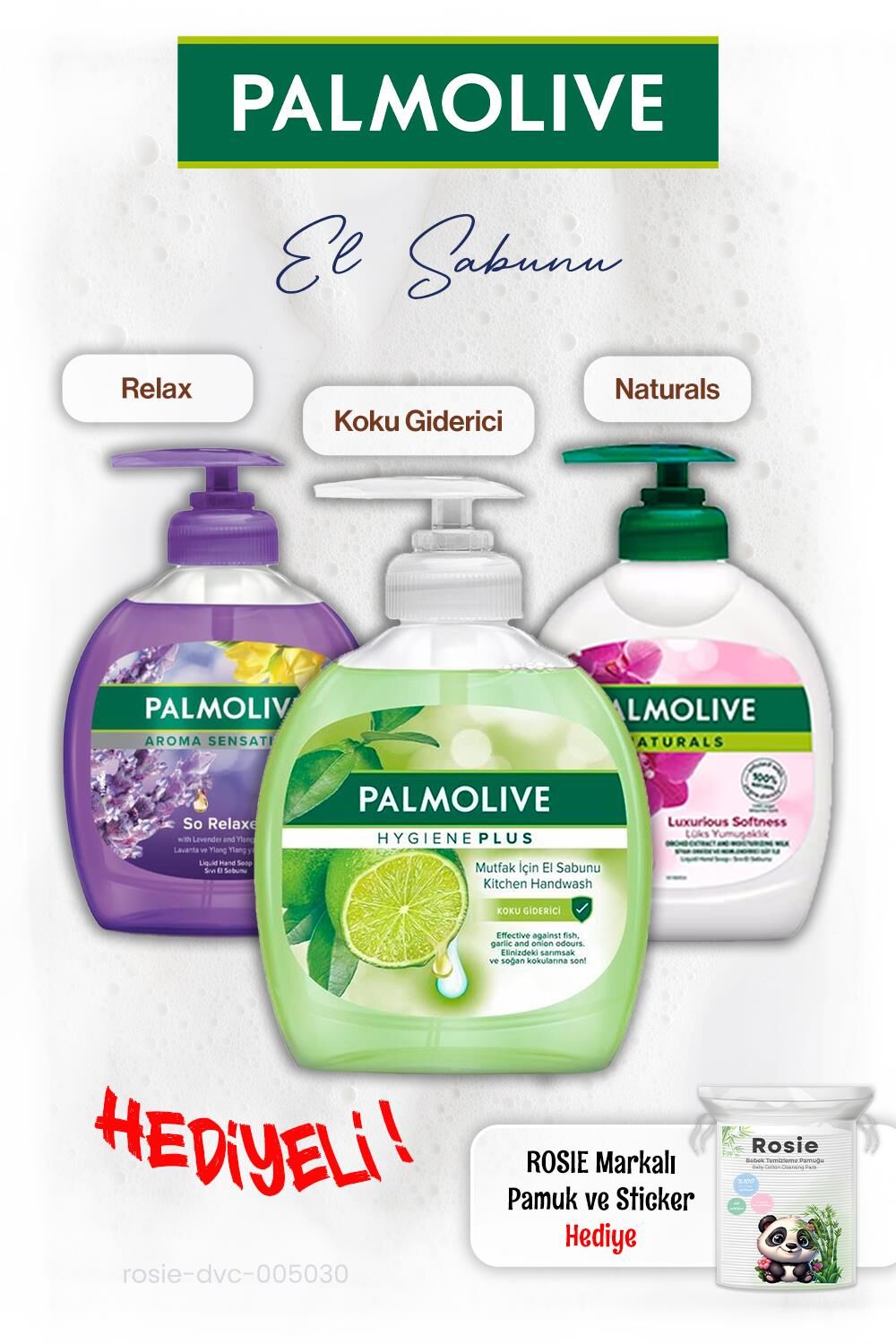 Palmolive 3'lü Sıvı Sabun 300 ml ROSIE hediye