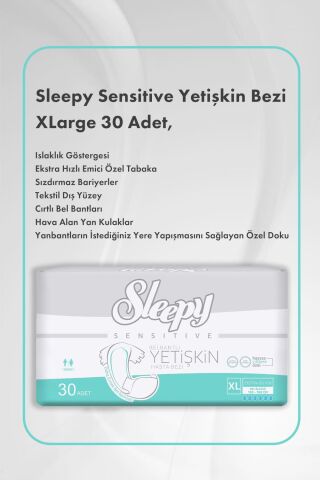 Sleepy Sensitive Yetişkin Bezi X Large 8 Al 7 Öde ve Rosie Pamuk