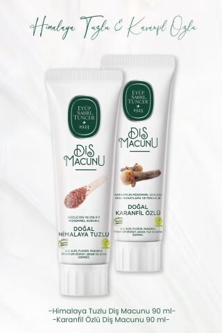 Eyüp Sabri Tuncer Diş Macunu Himalaya Tuzlu 90 ml ve Karanfil Özlü 90 ml
