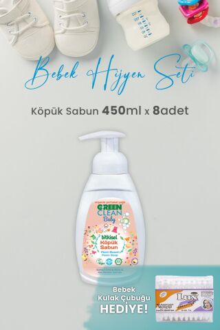 Green Clean Baby Köpük Sabun Portakal Yağlı 450 ml x 8 Adet ve Hediyeli