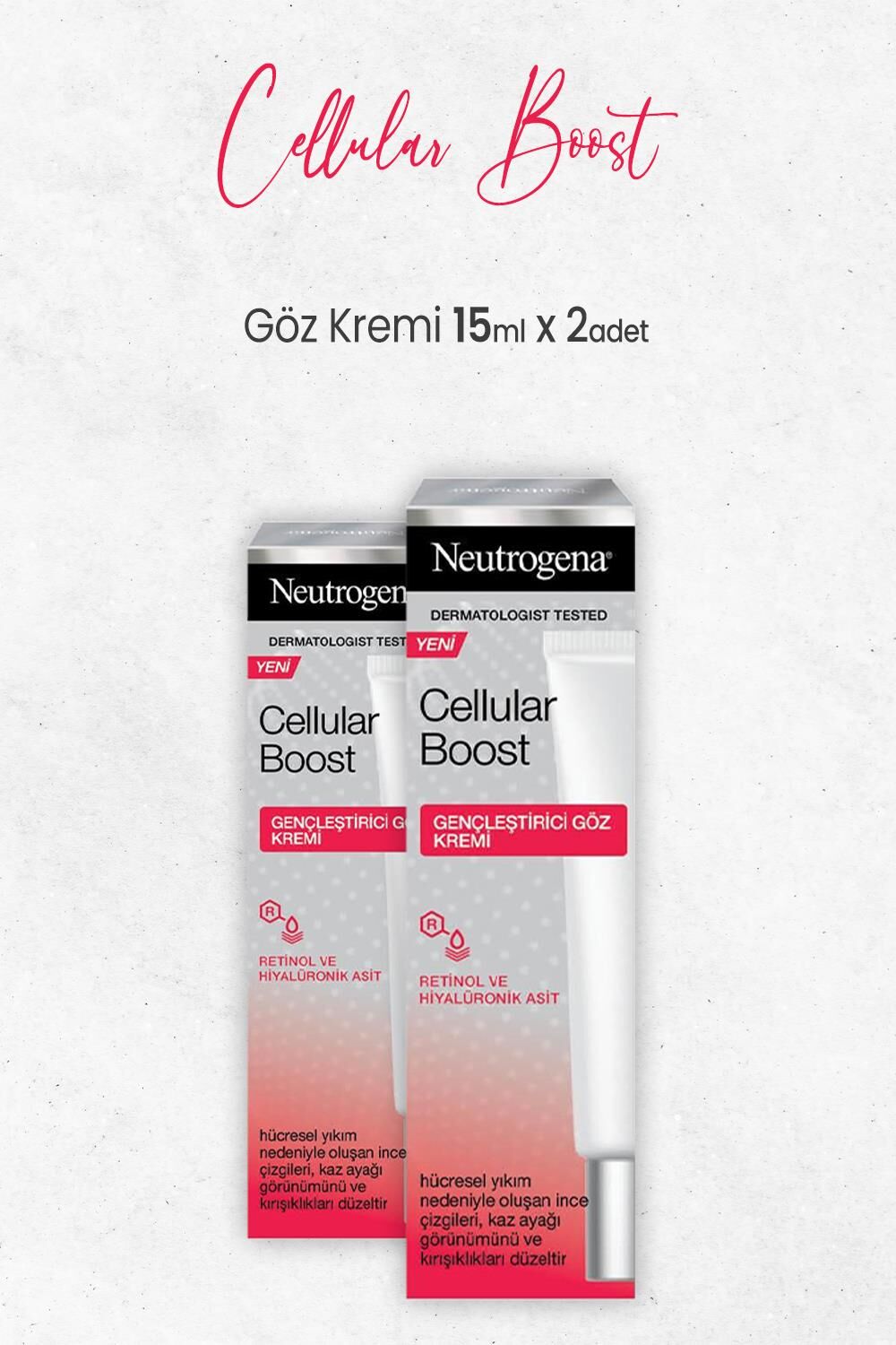Neutrogena Cellular Boost Gençleştirici Göz Kremi 15 ml x 2 Adet