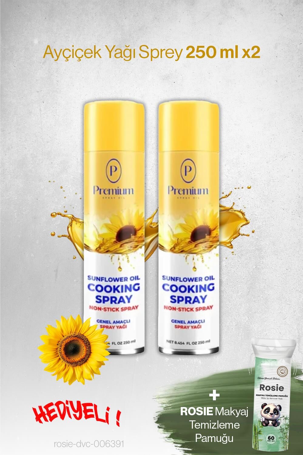 Premium Ayçiçek Yağı Sprey 2'li 250 ML, Hediyeli