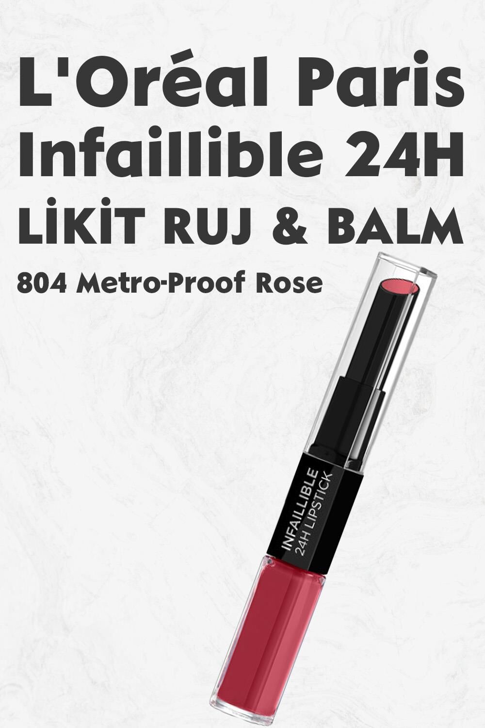 Loreal Paris Infaillible 24H Kalıcı Likit Ruj & Balm 804 Metro-Proof Rose