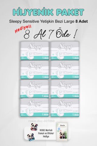 Sleepy Sensitive Yetişkin Bezi Large 8 Al 7 Öde ve Rosie Pamuk
