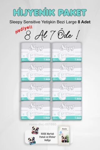 Sleepy Sensitive Yetişkin Bezi Large 8 Al 7 Öde ve Rosie Pamuk