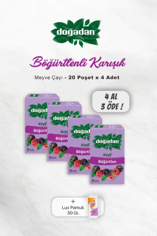 4 AL 3 ÖDE Doğadan Böğürtlenli Karışık Meyve Çayı, Pamuk