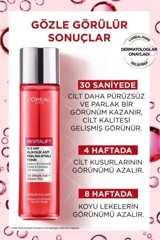L'Oreal Paris Revitalift Clinical Spf 50+ Yüz Güneş Kremi 50ml & %5 Saf Glikolik Asit Peeling Etkili Tonik 180 ml