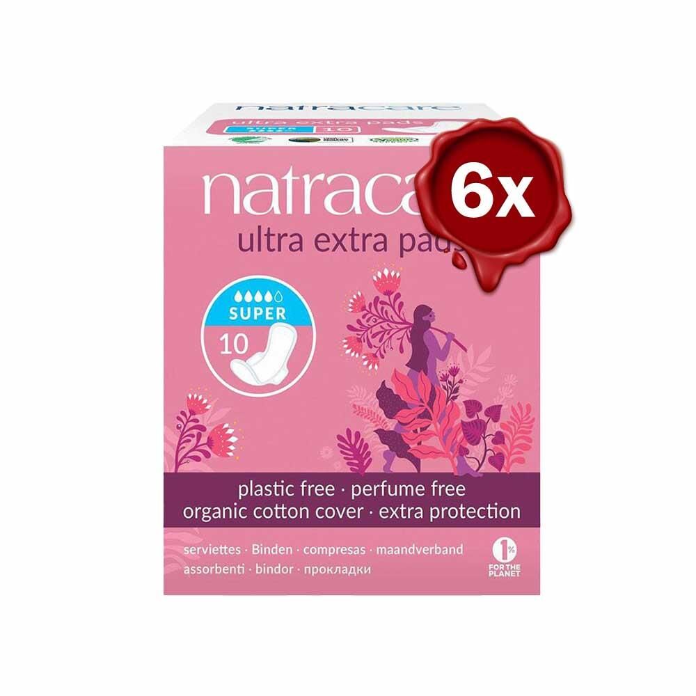 Natracare Ultra Ekstra Ped Super 10 Adet x 6