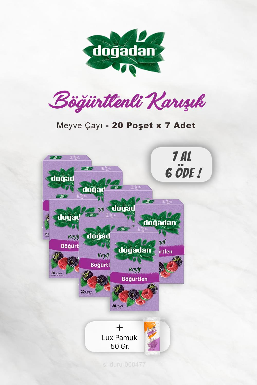 7 AL 6 ÖDE Doğadan Böğürtlenli Karışık Meyve Çayı, Pamuk