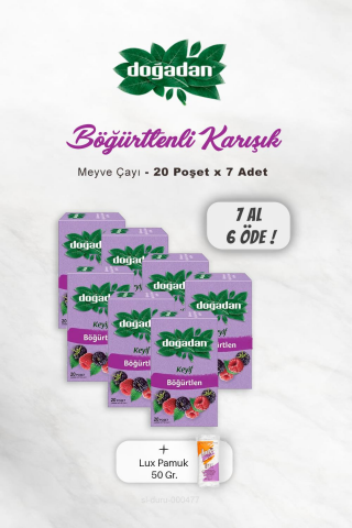 7 AL 6 ÖDE Doğadan Böğürtlenli Karışık Meyve Çayı, Pamuk