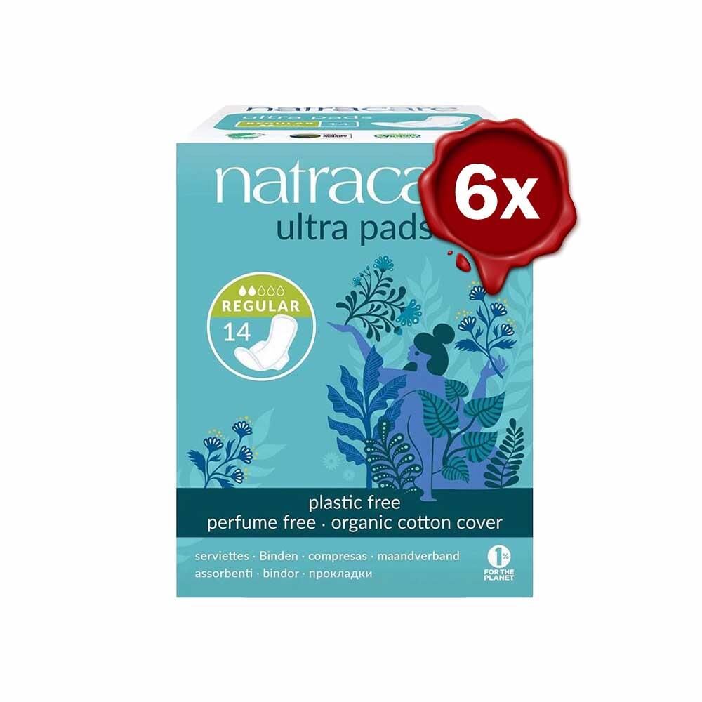 Natracare Organic Cotton Cover Ultra Pads 14 Adet x 6