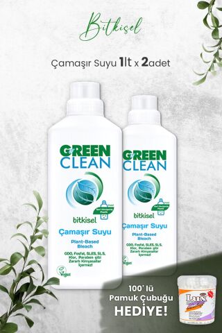 U Green Clean Bitkisel Çamaşır Suyu 1 L x 2 Adet ve Hediyeli