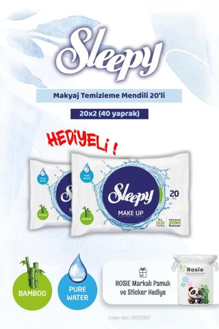 Sleepy Makyaj Temizleme Mendili 20'li x 2 ve Rosie Pamuk