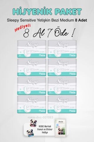 Sleepy Sensitive Yetişkin Bezi Medium 8 Al 7 Öde ve Rosie Pamuk