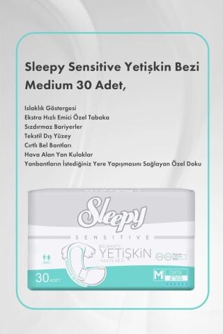 Sleepy Sensitive Yetişkin Bezi Medium 8 Al 7 Öde ve Rosie Pamuk