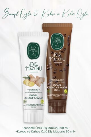 Eyüp Sabri Tuncer Diş Macunu Zencefil Özlü 90 ml ve Kakao ve Kahve Özlü 90 ml