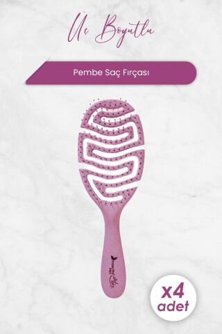 Nascita Üç Boyutlu Saç Fırçası Geri Dönüştürülebilir Pembe 4169 x 4 Adet