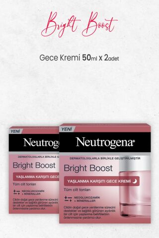Neutrogena Bright Boost Yaşlanma Karşıtı Gece Kremi 50 ml x 2 Adet
