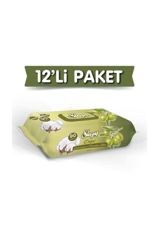 Sleepy Doğal Zeytinyağlı Islak Havlu 90 Yaprak X 12 Adet