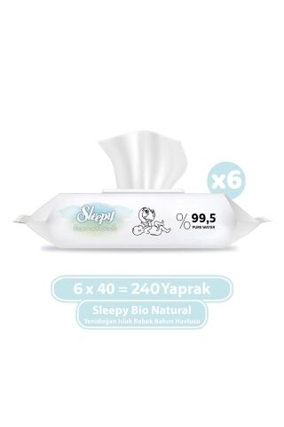 Sleepy Islak Mendil Bio Natural 240 Yaprak