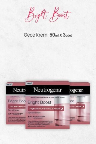 Neutrogena Bright Boost Yaşlanma Karşıtı Gece Kremi 50 ml x 3 Adet