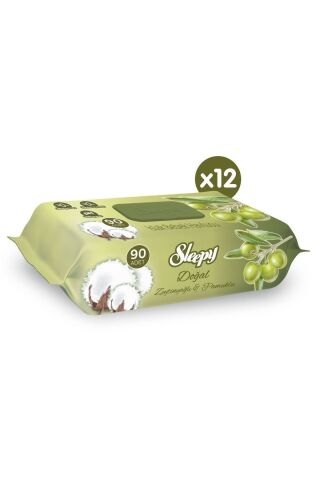 Sleepy Zeytinyağlı Islak Havlu 12 Paket 1080 Yaprak