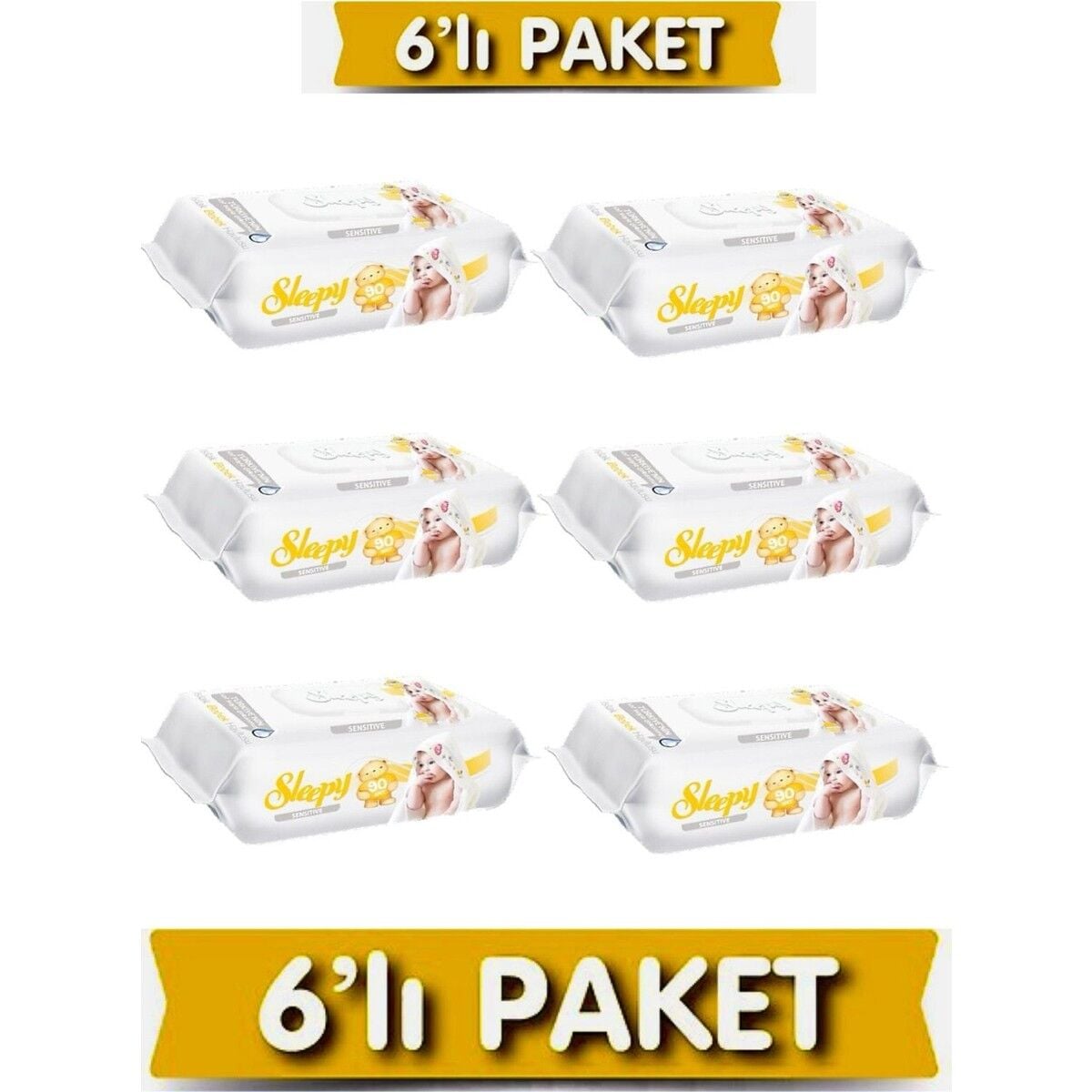 Sleepy Sensitive 90 Yaprak 6'lı Paket Islak Mendil & Havlu