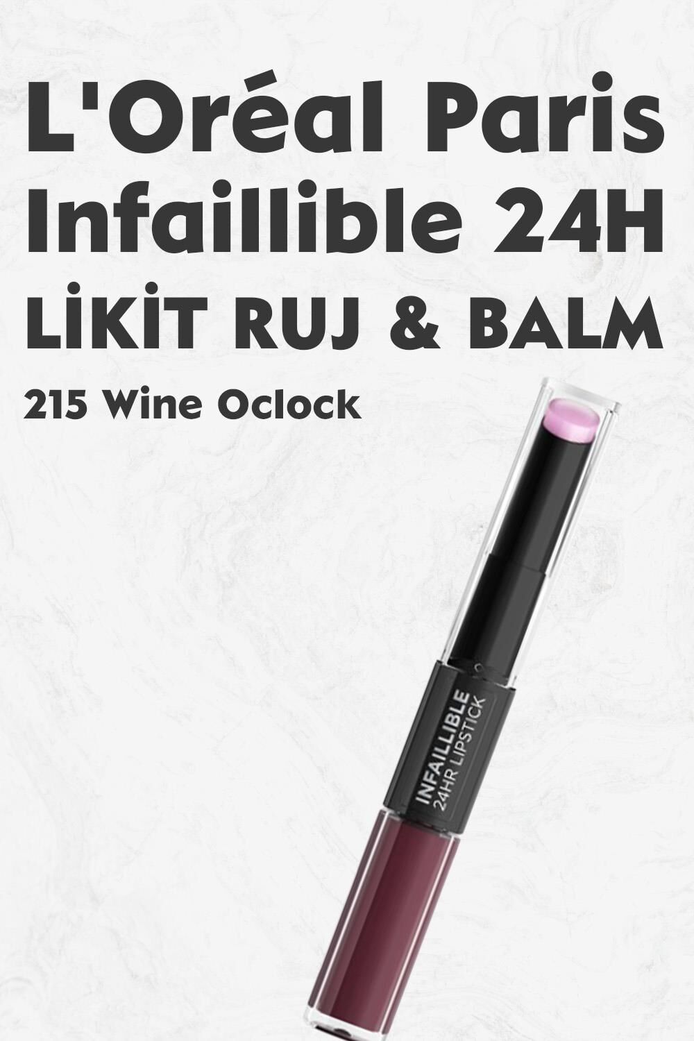 Loreal Paris Infaillible 24H Kalıcı Likit Ruj & Balm 215 Wine Oclock