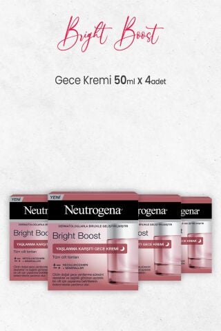 Neutrogena Bright Boost Yaşlanma Karşıtı Gece Kremi 50 ml x 4 Adet