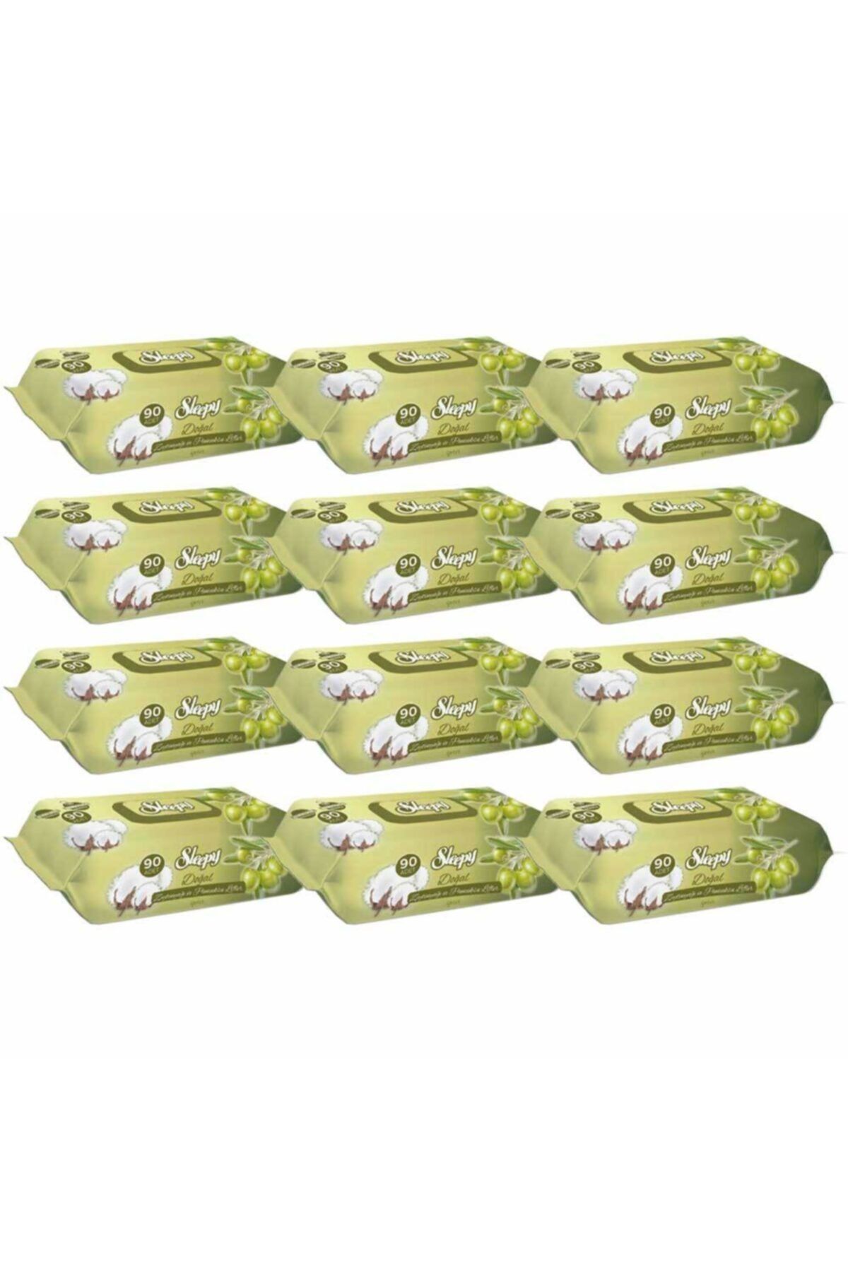 Sleepy Zeytinyağlı 90 Yaprak 12'li Paket Islak Mendil