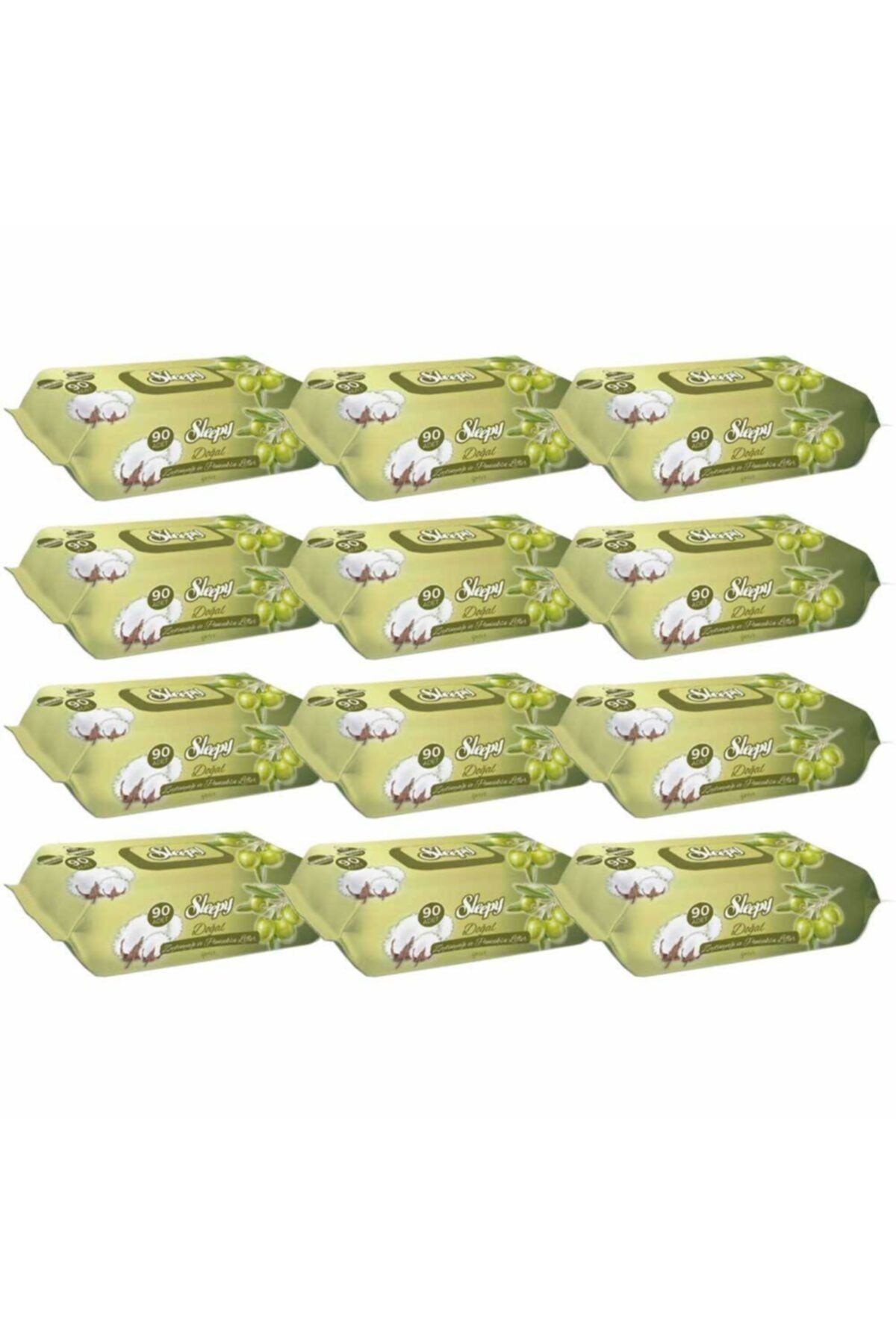 Sleepy Zeytinyağlı 90 Yaprak 12'li Paket Islak Mendil