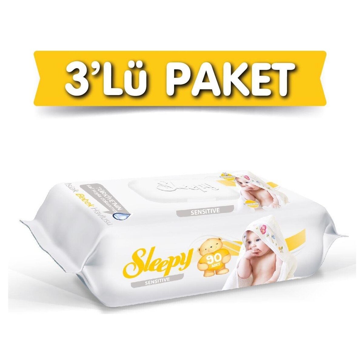 Sleepy Sensitive Islak Havlu 90'lı x 3