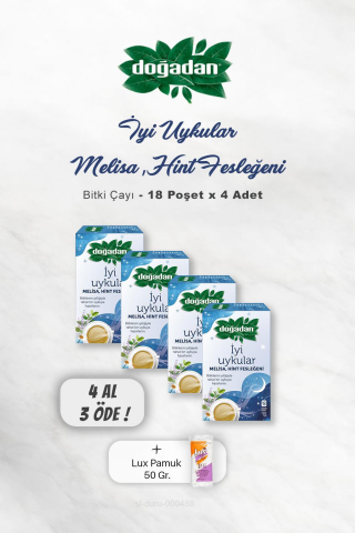 4 AL 3 ÖDE Doğadan İyi Uykular Çayı Melisa ve Hint Fesleğeni, Pamuk