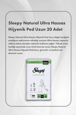 Sleepy Natural Ultra Hassas Hijyenik Ped Uzun 20 Adet X 3 ve Hediye Dove 400 ml