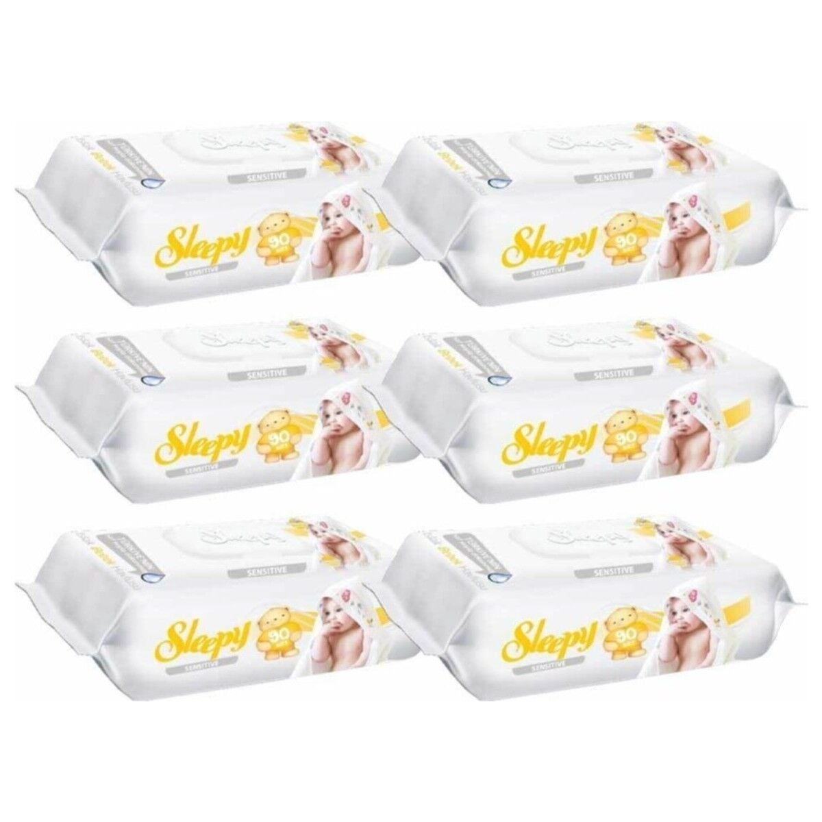 Sleepy Islak Havlu Mendil Sensitive 90 Yaprak 6'lı Paket