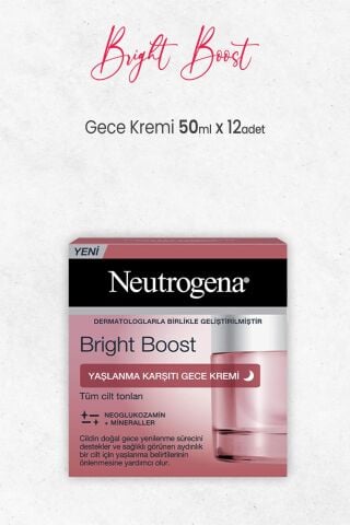 Neutrogena Bright Boost Yaşlanma Karşıtı Gece Kremi 50 ml x 12 Adet