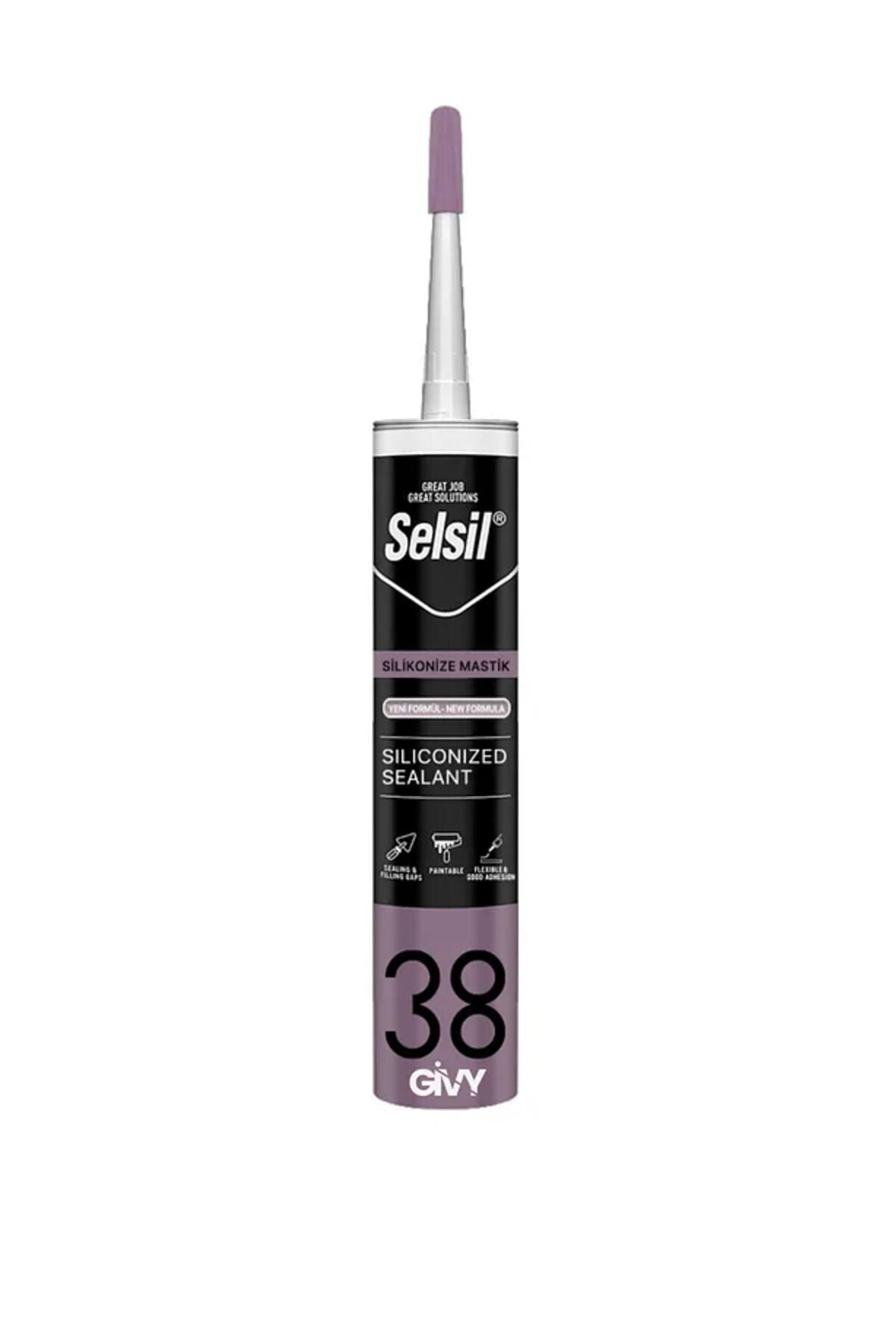 Selsil Silikonize Mastik Beyaz, Boyanabilir Akrilik Dolgu, 500gr