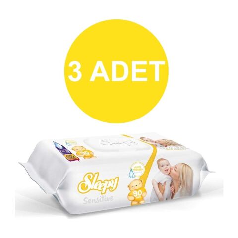 Sleepy Sensitive Islak Havlu 3 x 90'lı