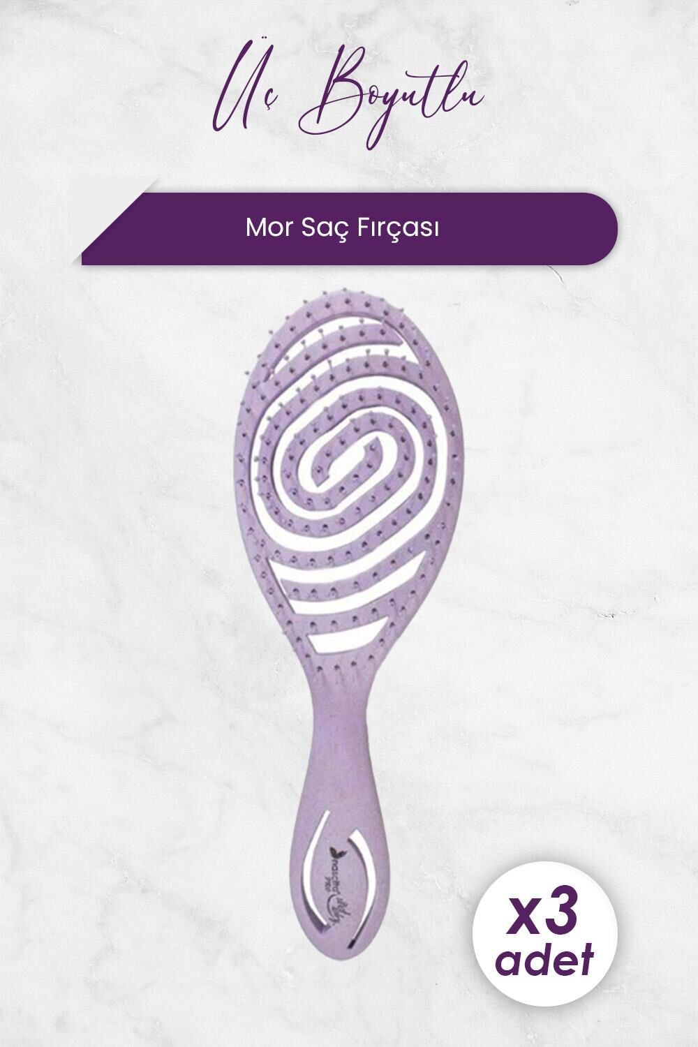 Nascita Üç Boyutlu Saç Fırçası Geri Dönüştürülebilir Mor 4213 x 3 Adet
