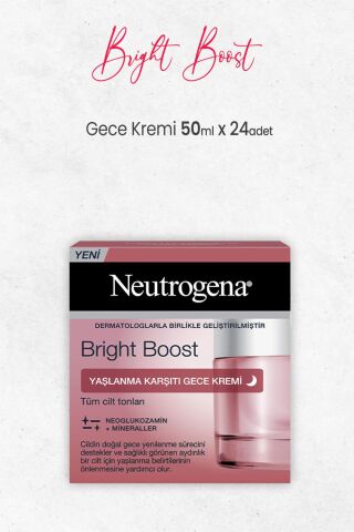 Neutrogena Bright Boost Yaşlanma Karşıtı Gece Kremi 50 ml x 24 Adet
