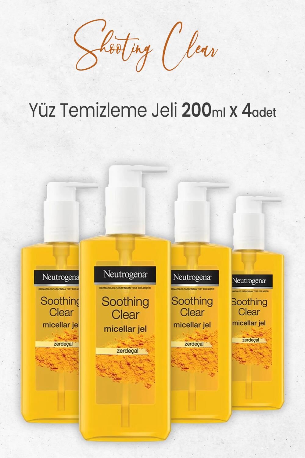 Neutrogena Soothing Clear Yüz Temizleme Jeli 200ml x 4 Adet