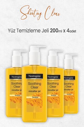 Neutrogena Soothing Clear Yüz Temizleme Jeli 200ml x 4 Adet