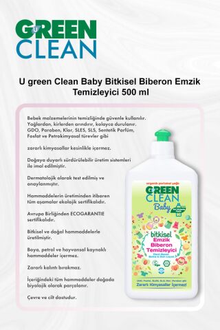 U green Clean Bebek Bitkisel Biberon Emzik Temizleyici 500 ml 5 Al 4 Öde ve Rosie Pamuk