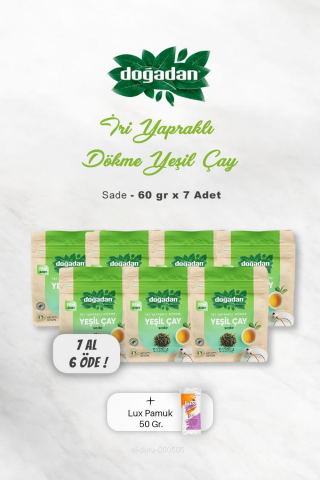 7 AL 6 ÖDE Doğadan Dökme Yeşil Çay Sade 60 gr, Pamuk
