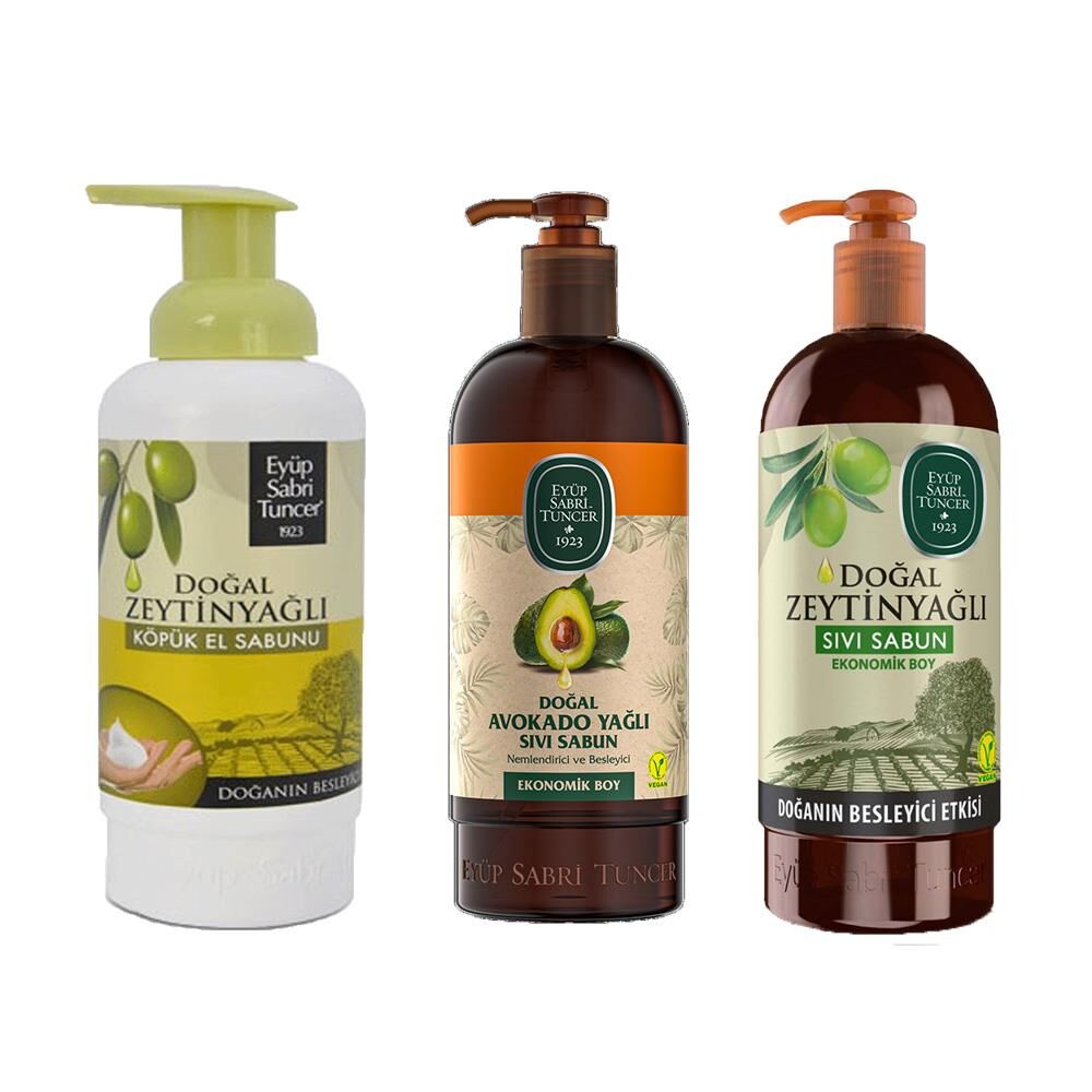 Eyüp Sabri Tuncer Köpük El Sabunu Zeytinyağlı, Sıvı Sabun Zeytinyağlı ve Avokado Yağlı