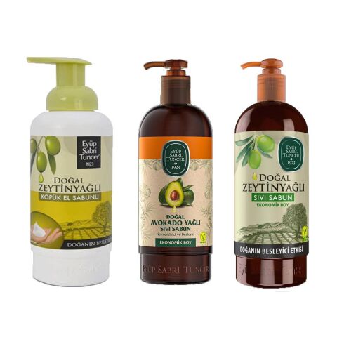 Eyüp Sabri Tuncer Köpük El Sabunu Zeytinyağlı, Sıvı Sabun Zeytinyağlı ve Avokado Yağlı
